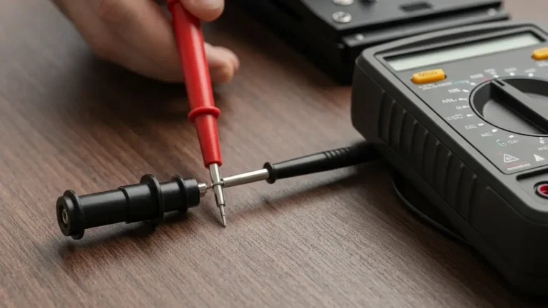 Rower elektryczny z baterią podczas diagnostyki ładowania - tester multimetr sprawdzający napięcie