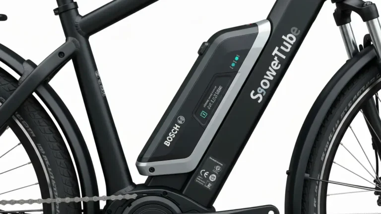 Bateria e-bike Bosch PowerTube 500 wbudowana w ramę czarnego roweru elektrycznego