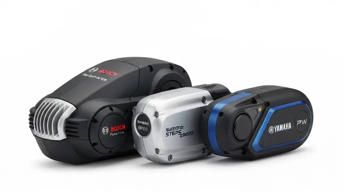 Porównanie trzech silników e-bike: Bosch, Shimano i Yamaha obok siebie