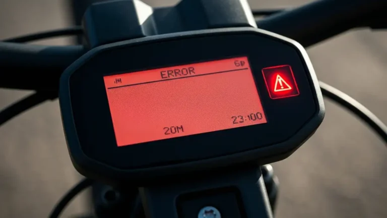 Wyświetlacz rowerowy z kodem błędu i lampką ostrzegawczą