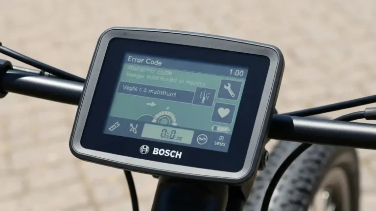 Panel wyświetlacza Bosch e-bike z kodem błędu i wskaźnikami diagnostycznymi