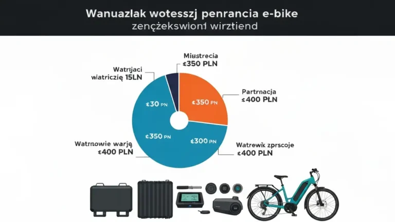 Rozbicie rocznych kosztów eksploatacji e-bike - infografika z wydatkami na prąd, serwis, baterie i ubezpieczenie