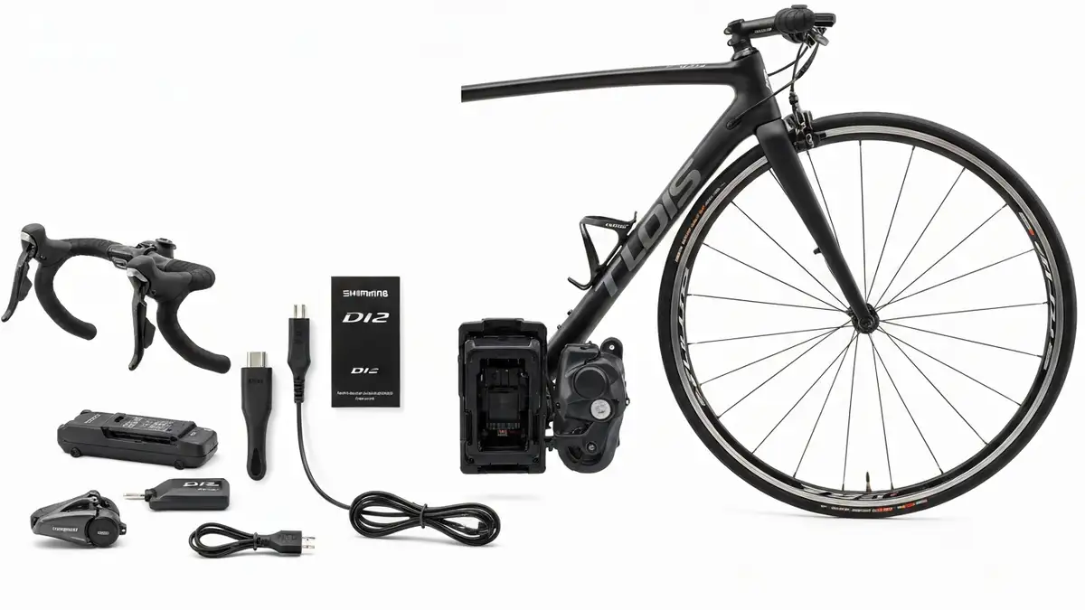 Shimano Di2 system elektroniczny z baterią, shifterami i przerzutką - serwis i ładowanie