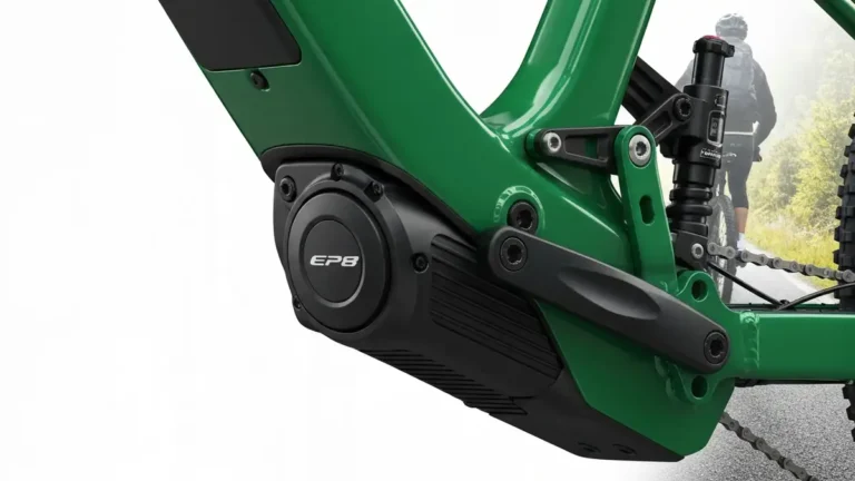 Shimano EP8 silnik elektryczny do roweru MTB e-bike widok z bliska zbliżenie