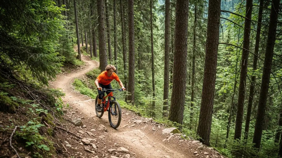 Sztyca teleskopowa RockShox Reverb zamontowana na rowerze enduro z widokiem na linkę prowadzoną wewnątrz ramy